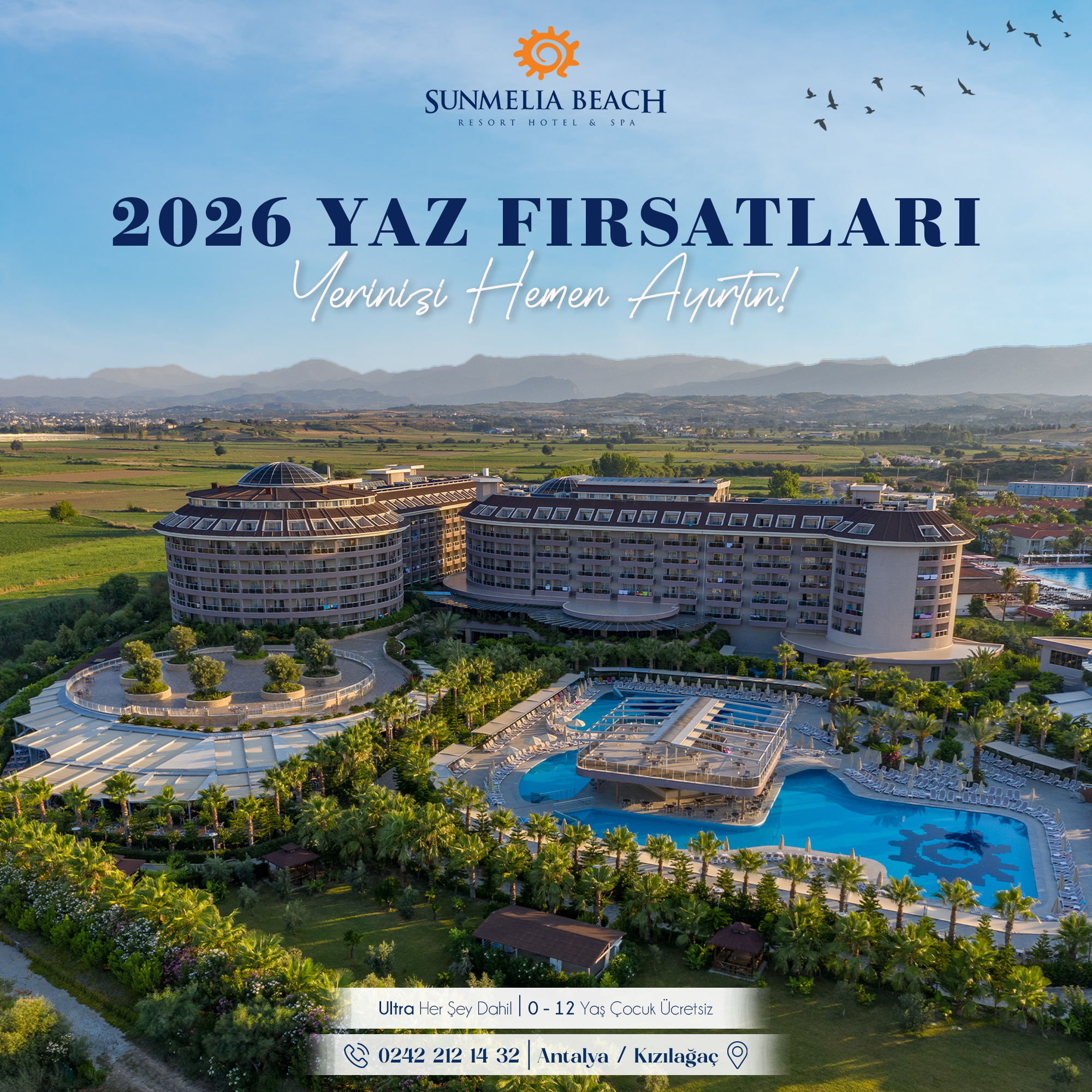 Sunmelia Beach Resort Facebook ad: Sunmelia Beach Resort Hotel'de Yaz Fırsatları Başladı!