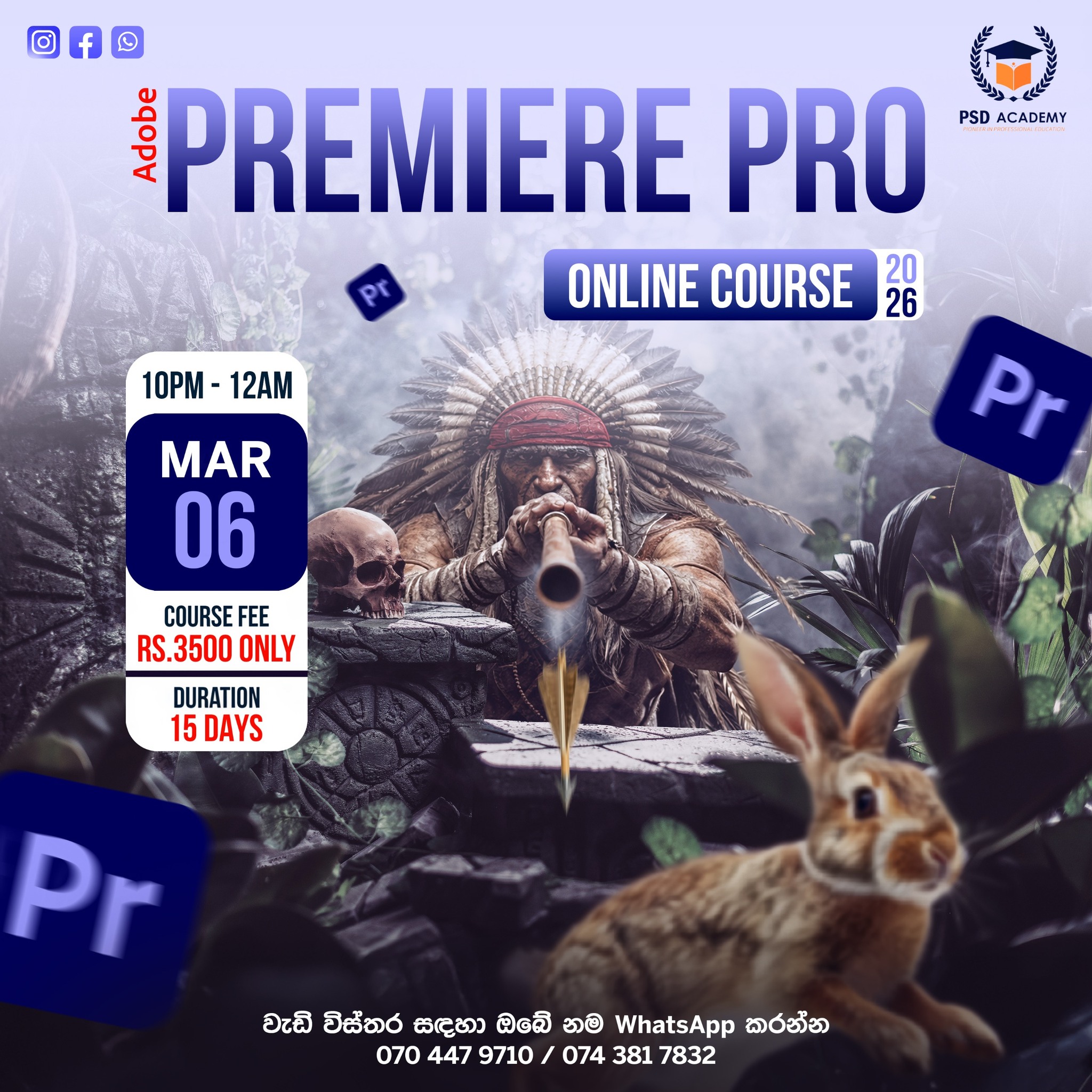 PSD Academy Facebook ad: Video Editing කියන්නේ කලාවක්.