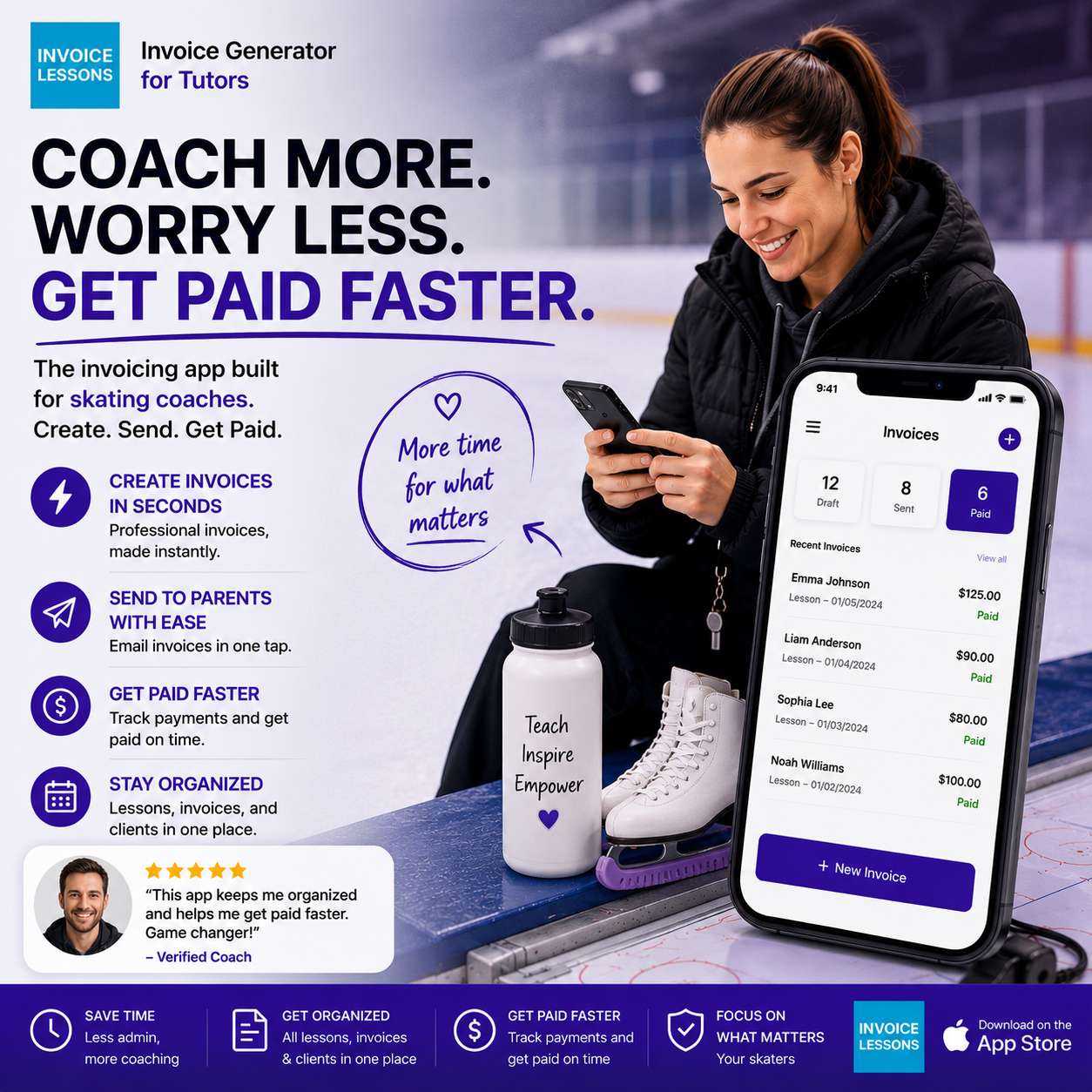 Lessons Invoicing Facebook ad: 14 Years Supporting Coaches