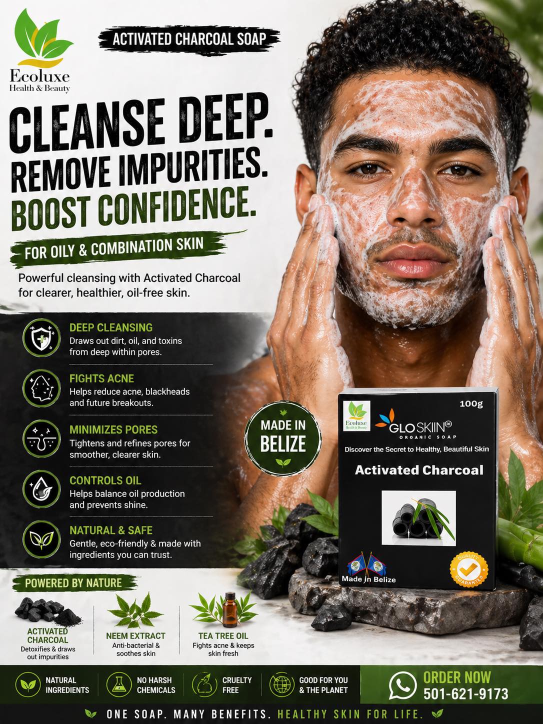 Eco-Luxe Facebook ad: Oily skin? Breakouts?