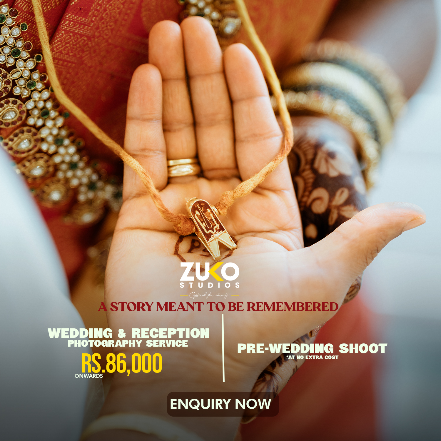 Zuko Studios Facebook ad: Your wedding happens once.