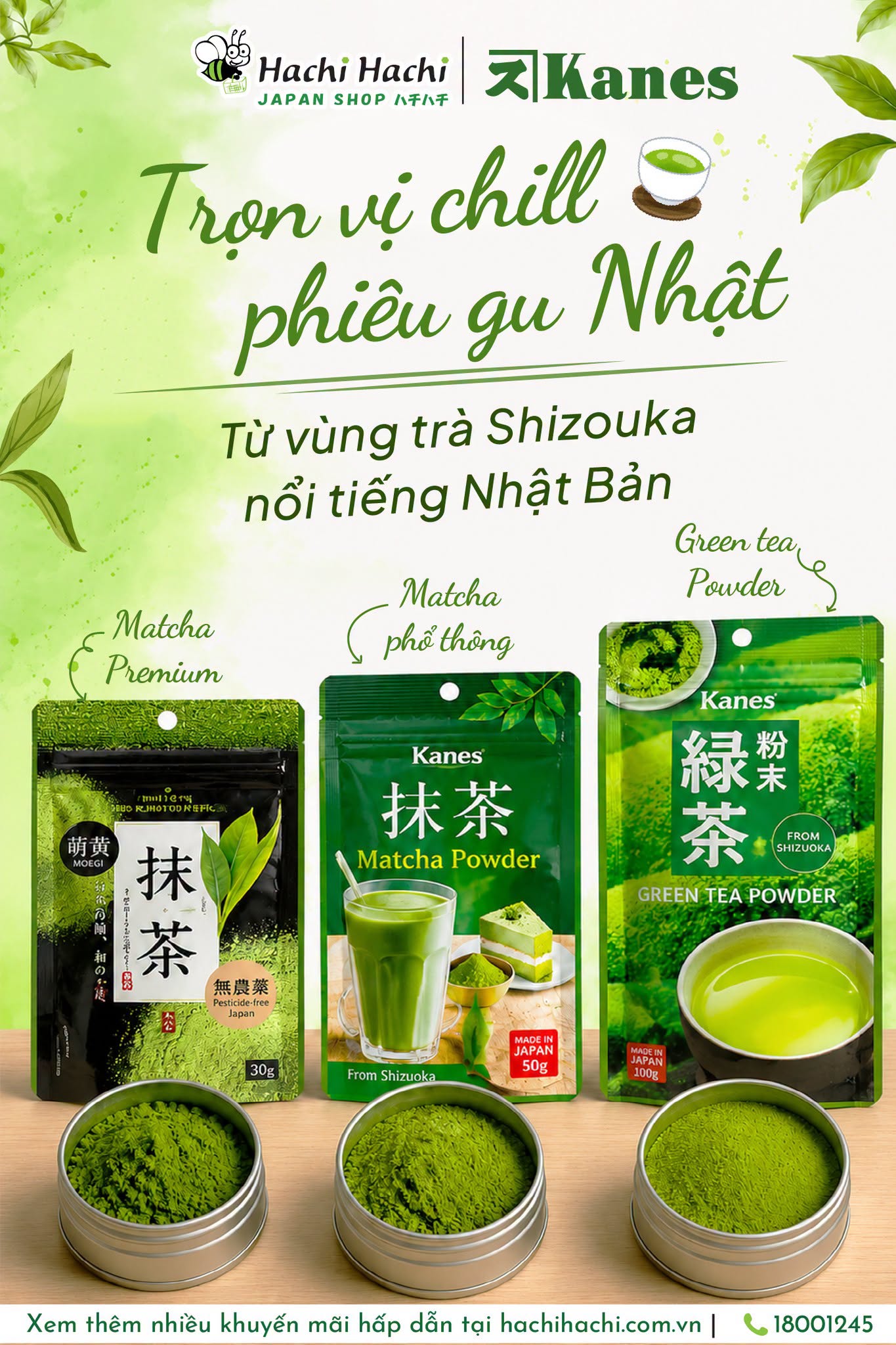 Hachi Hachi Shop Facebook ad: Matcha tại nhà: Ngon như quán, rẻ hơn…