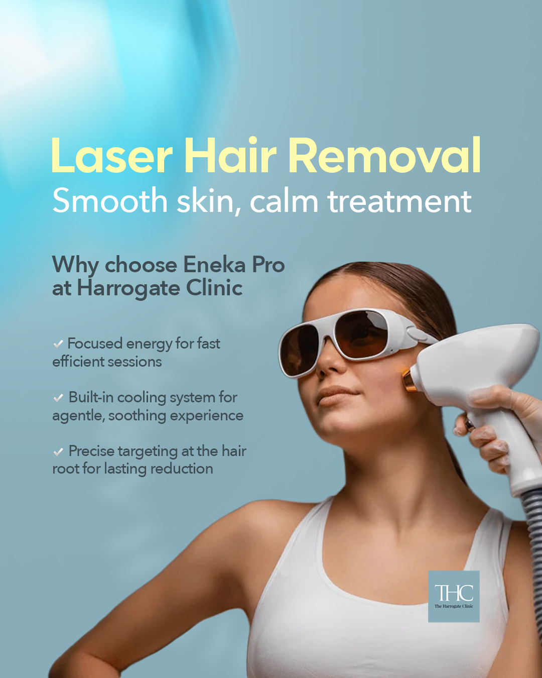 The Harrogate Clinic Facebook ad: Laser Hair Removal at Harrogate Clinic