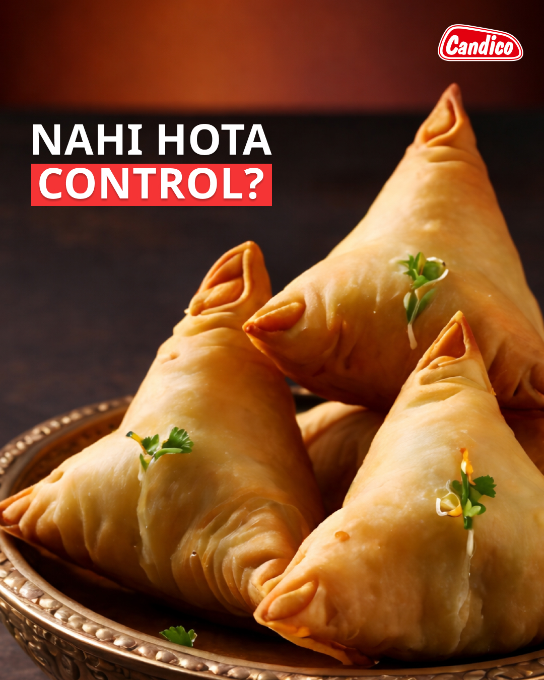 Candico India Ltd. Facebook ad: Garam samosa se nahi hota control?