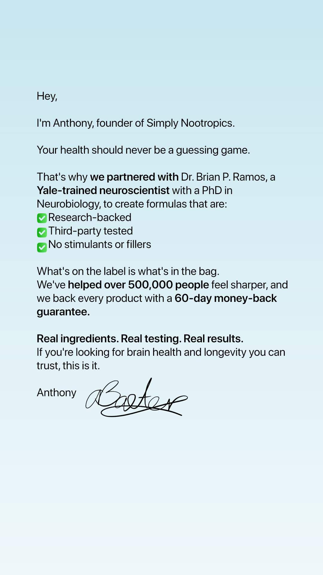 Simply Nootropics Facebook ad