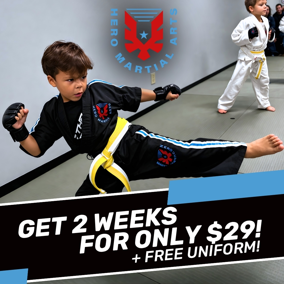 Hero Martial Arts Mt. Juliet, TN Facebook ad: Help Your Child Thrive On & Off the Mat