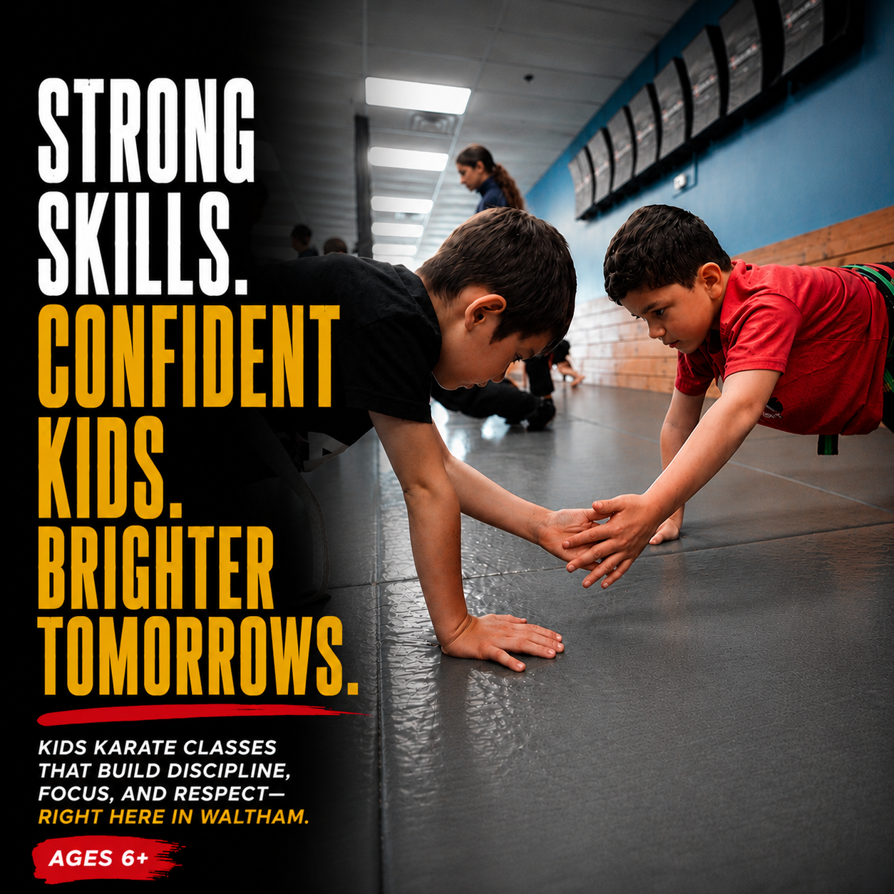 Apex Defense Academy HQ Waltham Facebook ad: Fun Kids Martial Arts Starting at $29.99