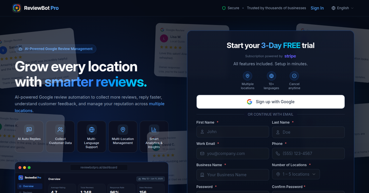 Reviewbot Pro Facebook ad: Get More Customers With Better Reviews