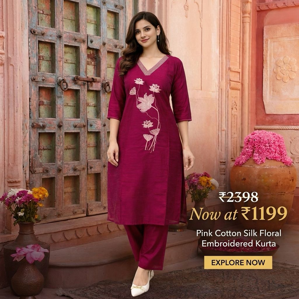 Sakta.com Facebook ad: Elegant Co-ord Set in Linen Cotton