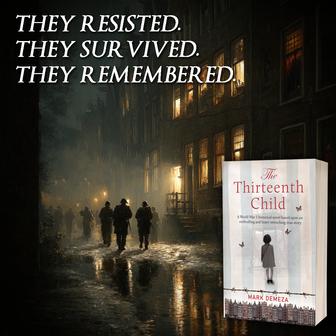 Mark de Meza Facebook ad: The Thirteenth Child: A World War 2 historical novel based…