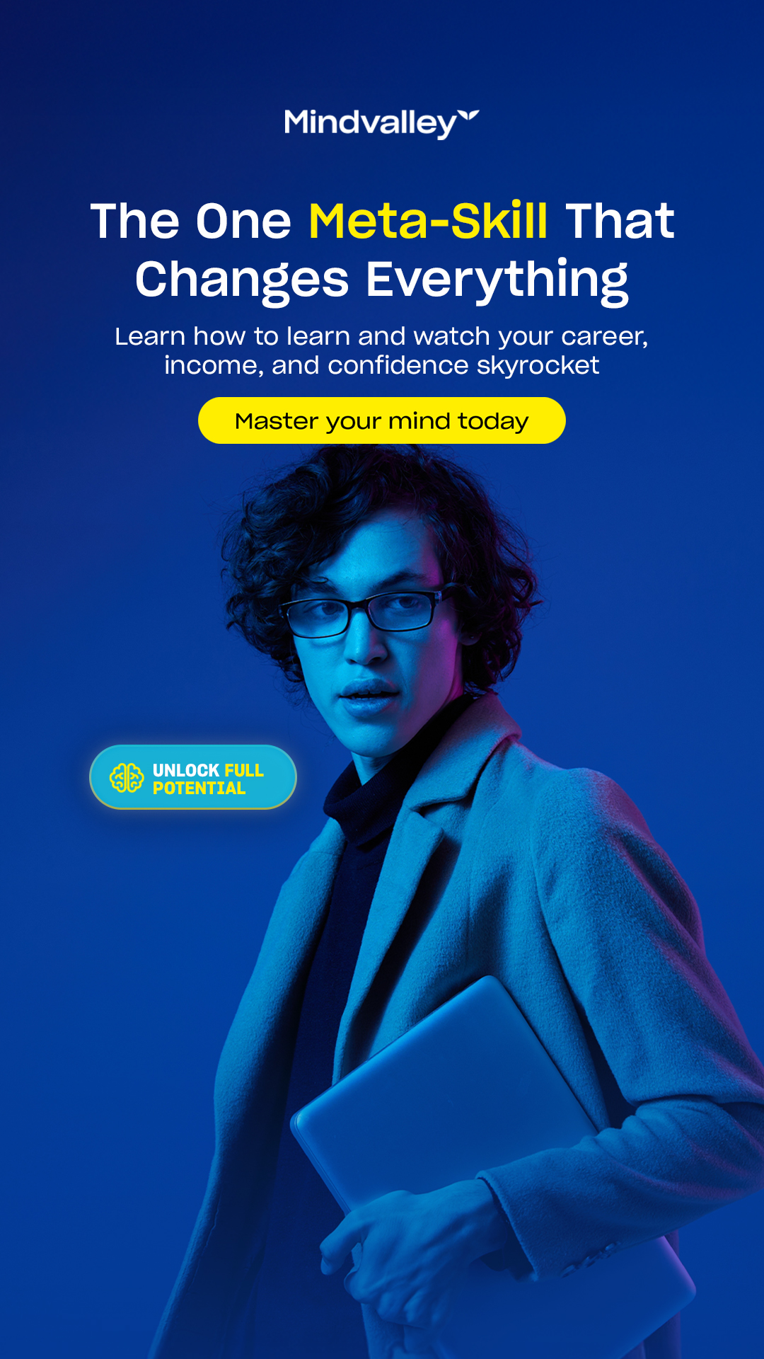Mindvalley Facebook ad from Feb 19, 2026