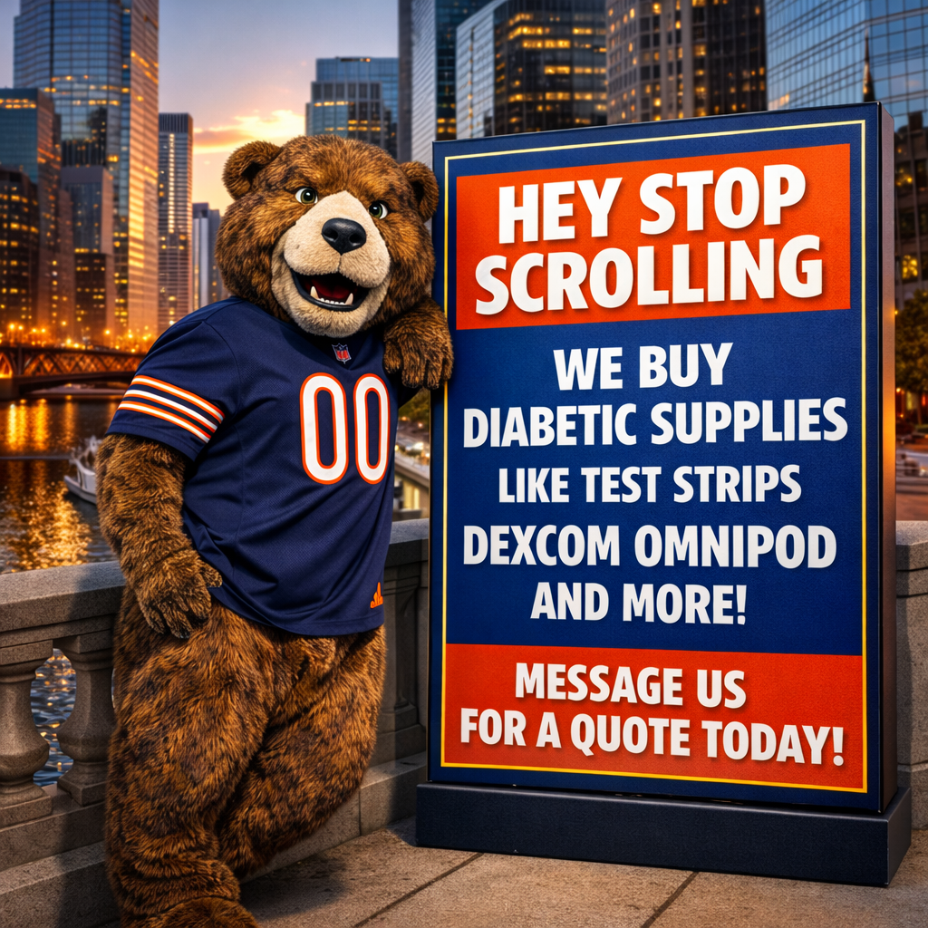 My DiabeticBuyback Facebook ad: Hey Bears Fans! Sell Your Diabetic Supplies Today!