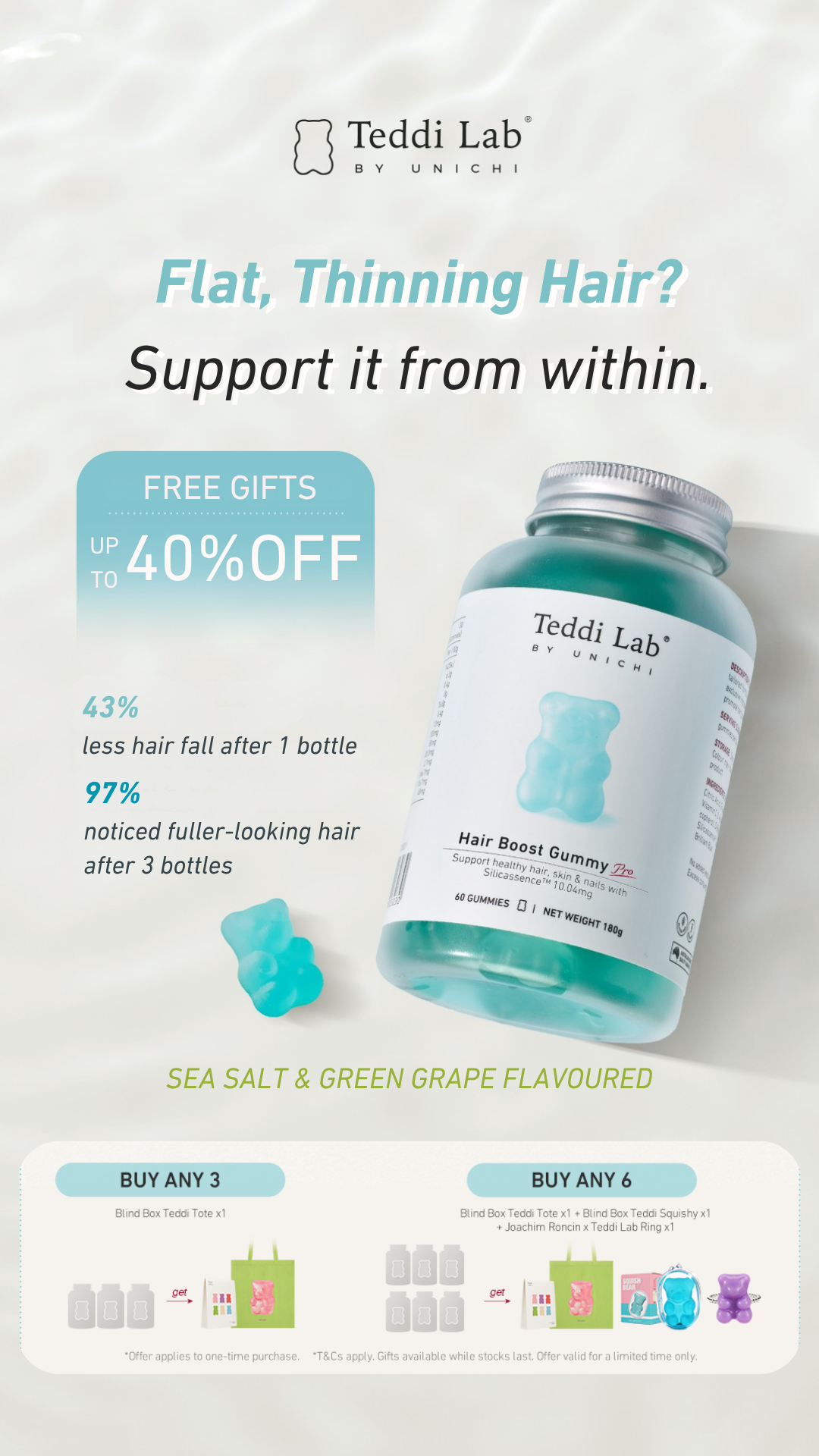 Teddi Lab by Unichi Facebook ad: Wellness Sale + Free Blind Box
