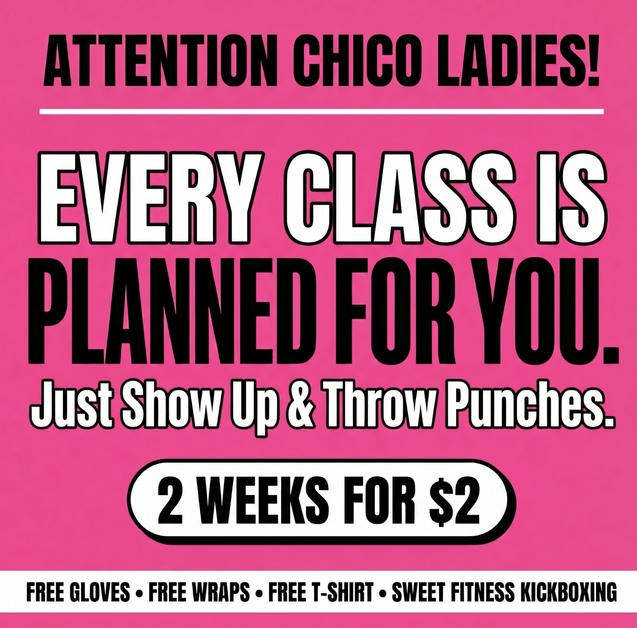 Sweet Fitness Kickboxing - Chico Facebook ad: Join Chico’s BEST Kickboxing Studio