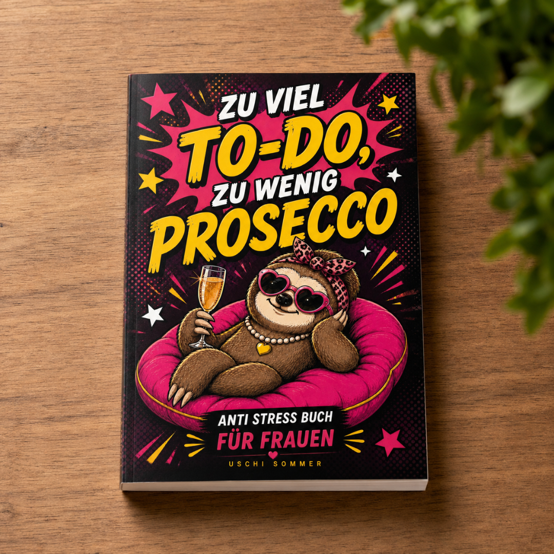 Himmels.Wurzler Verlag Facebook ad: Zu viel To-Do, zu wenig Prosecco - jetzt Kaufen