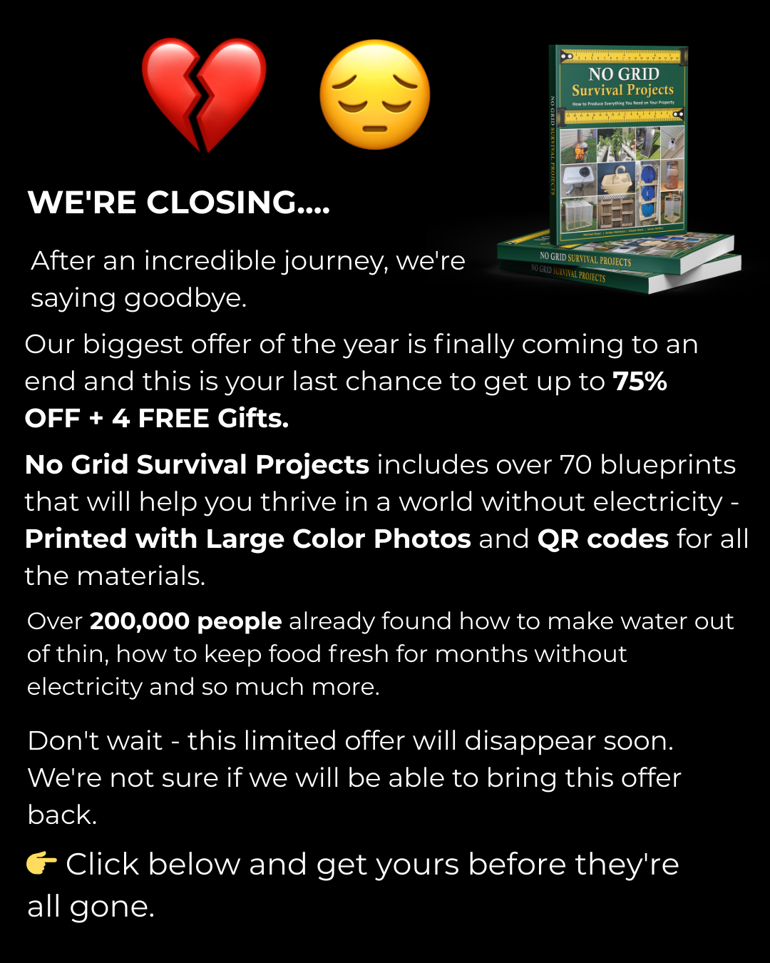 No Grid Survival Projects Facebook ad