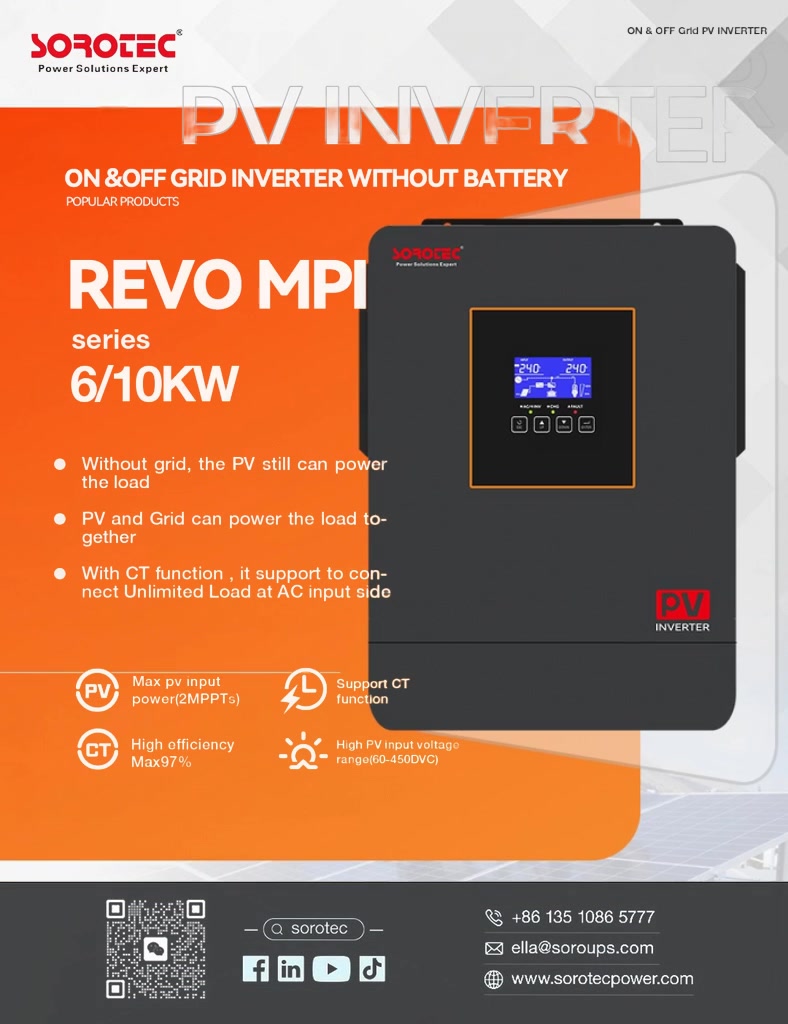 Sorotec inverter Facebook ad: Our factory focus on stable solutions for engineering…