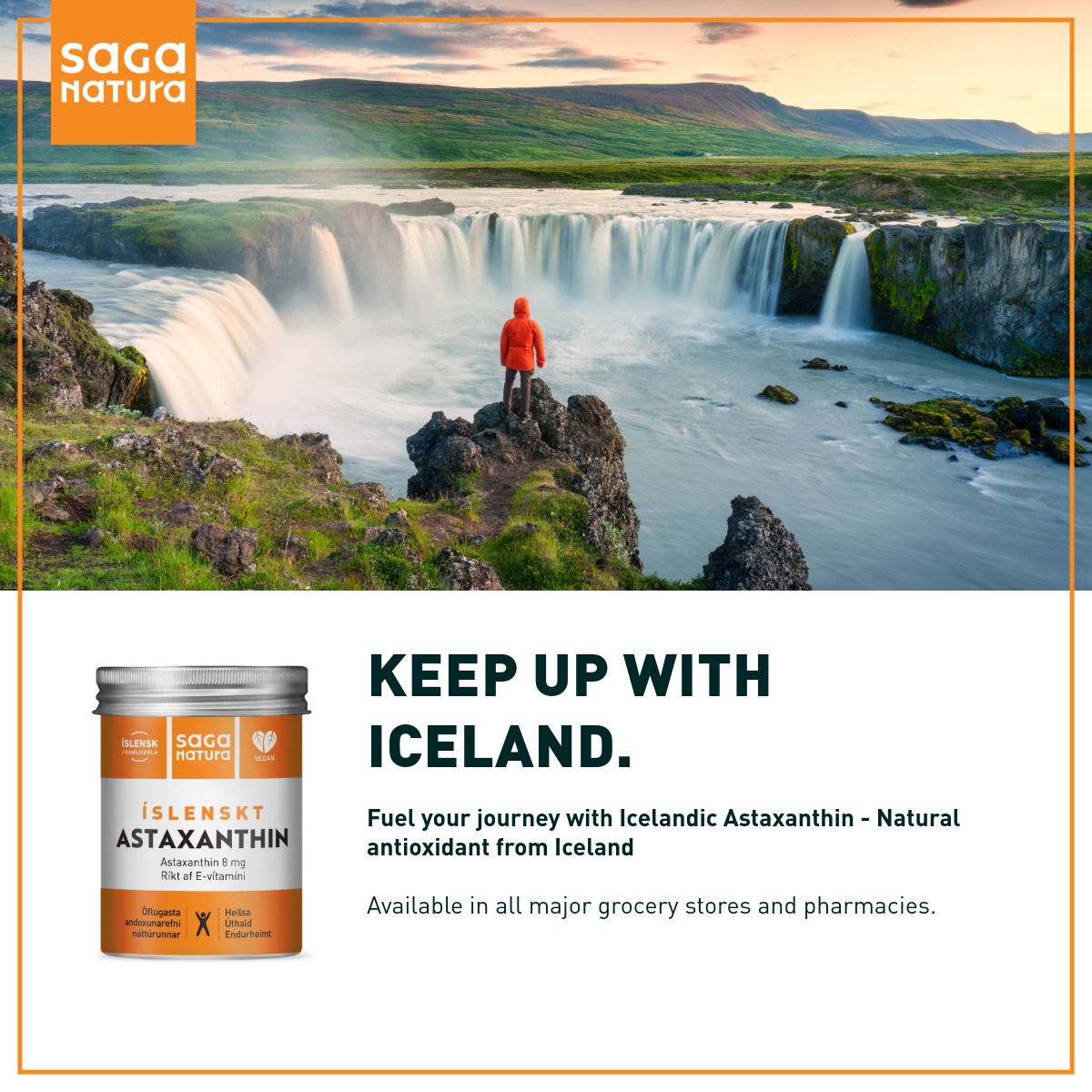 Saga Natura Facebook ad: Available in pharmacies and supermarkets