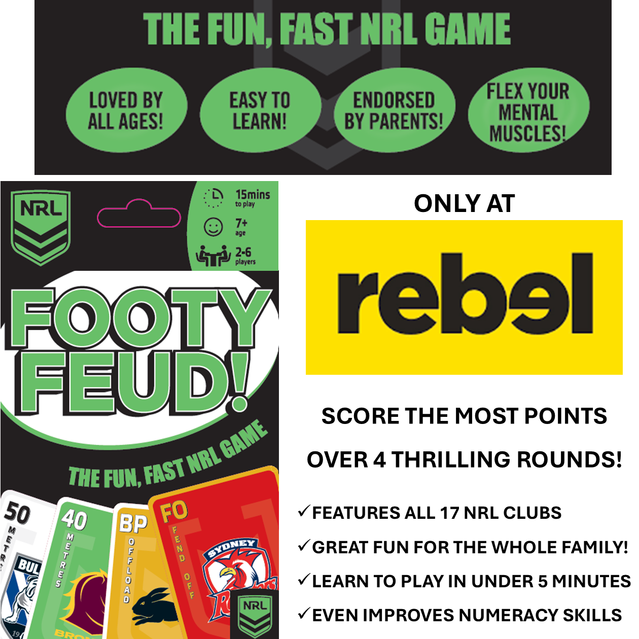 Sporting Chance Games Facebook ad: Quick to learn, heaps of fun and featuring all your…