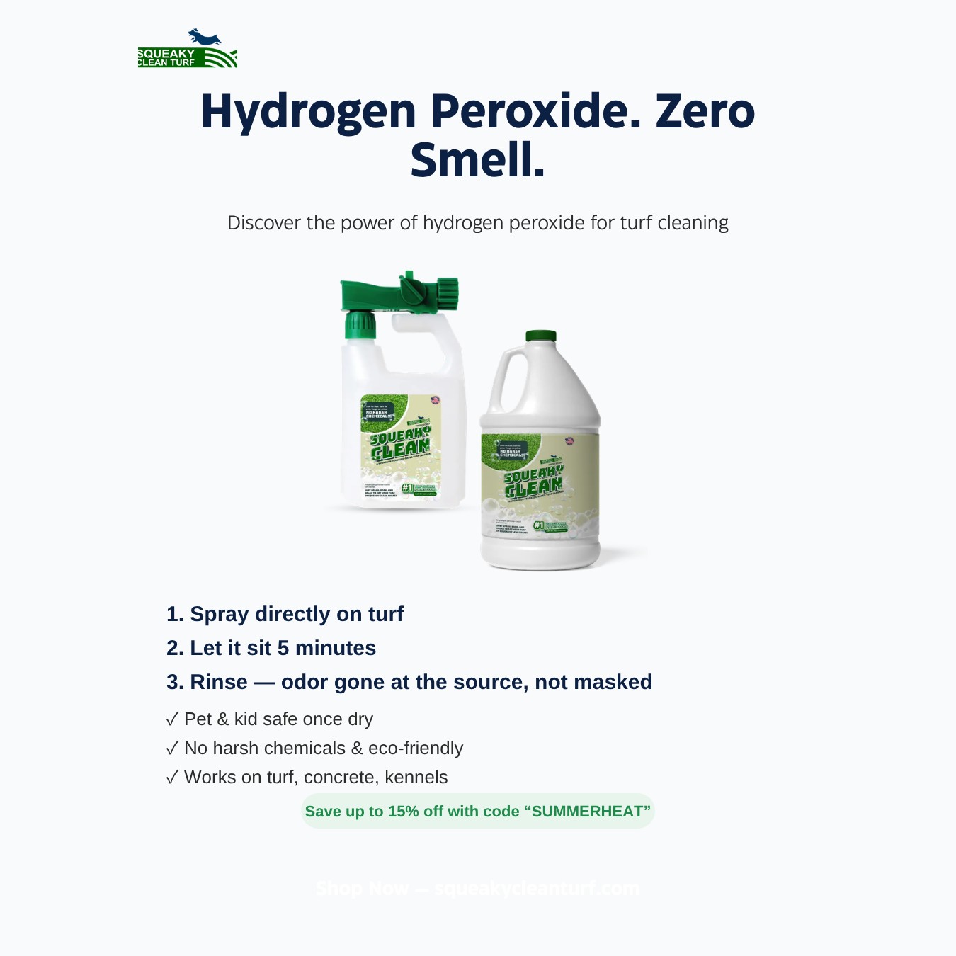 Squeaky Clean Turf Cleaner Facebook ad from Aug 18, 2026