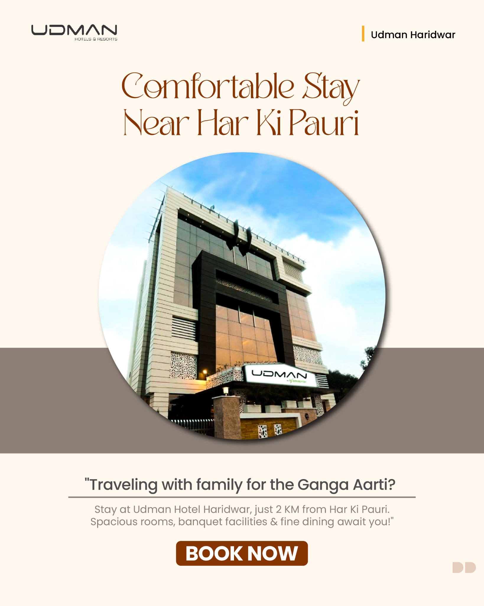 Udman Hotels Facebook ad: Planning a trip to Haridwar?