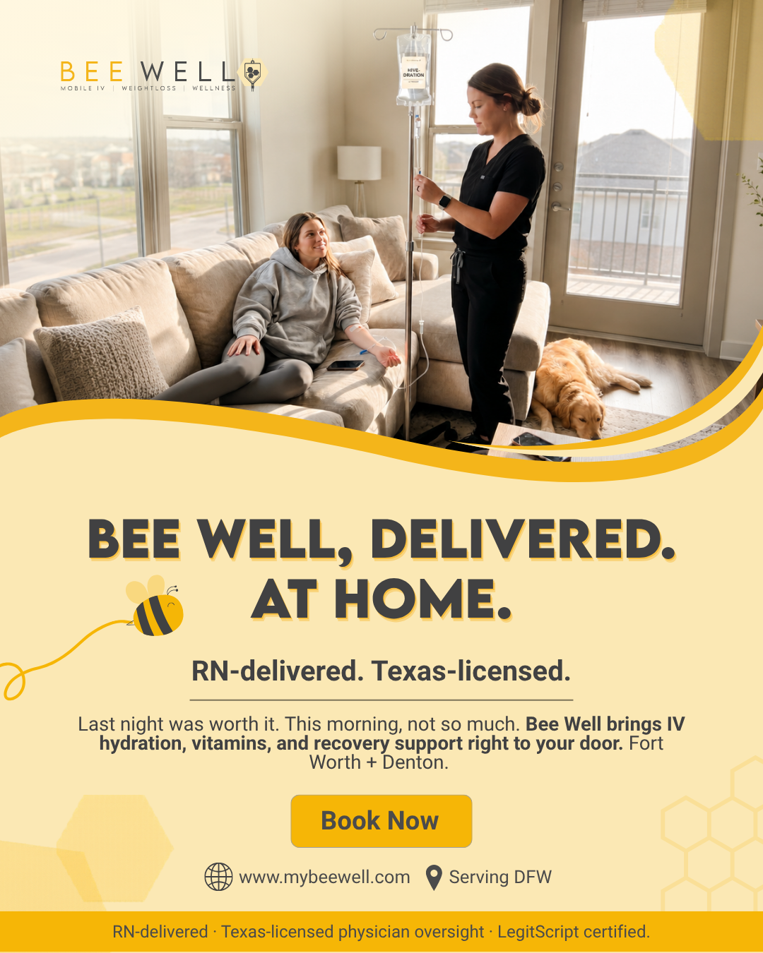 Bee Well Facebook ad from Aug 10, 2026