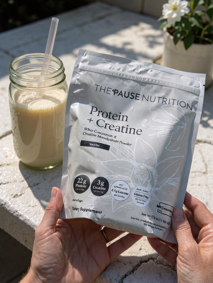 The Pause Life by Dr. Mary Claire Haver Facebook ad: Protein + Creatine for Menopause