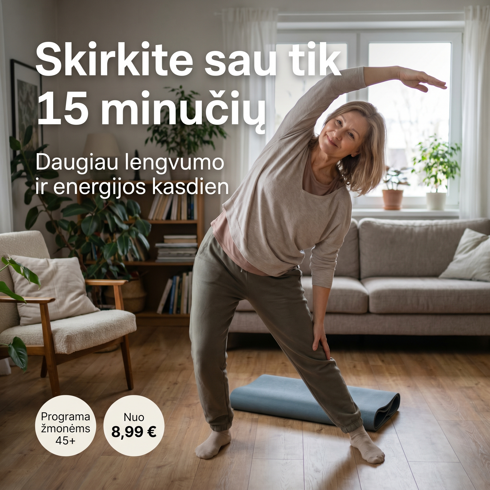Sportas45.lt Facebook ad: Tinka 45+ žmonėms