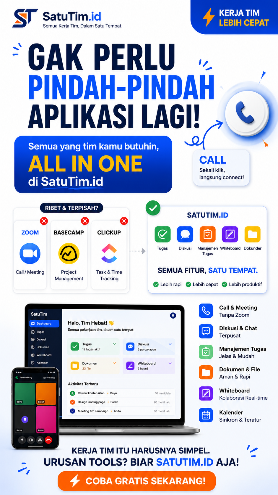SatuTim.id Facebook ad from May 6, 2026