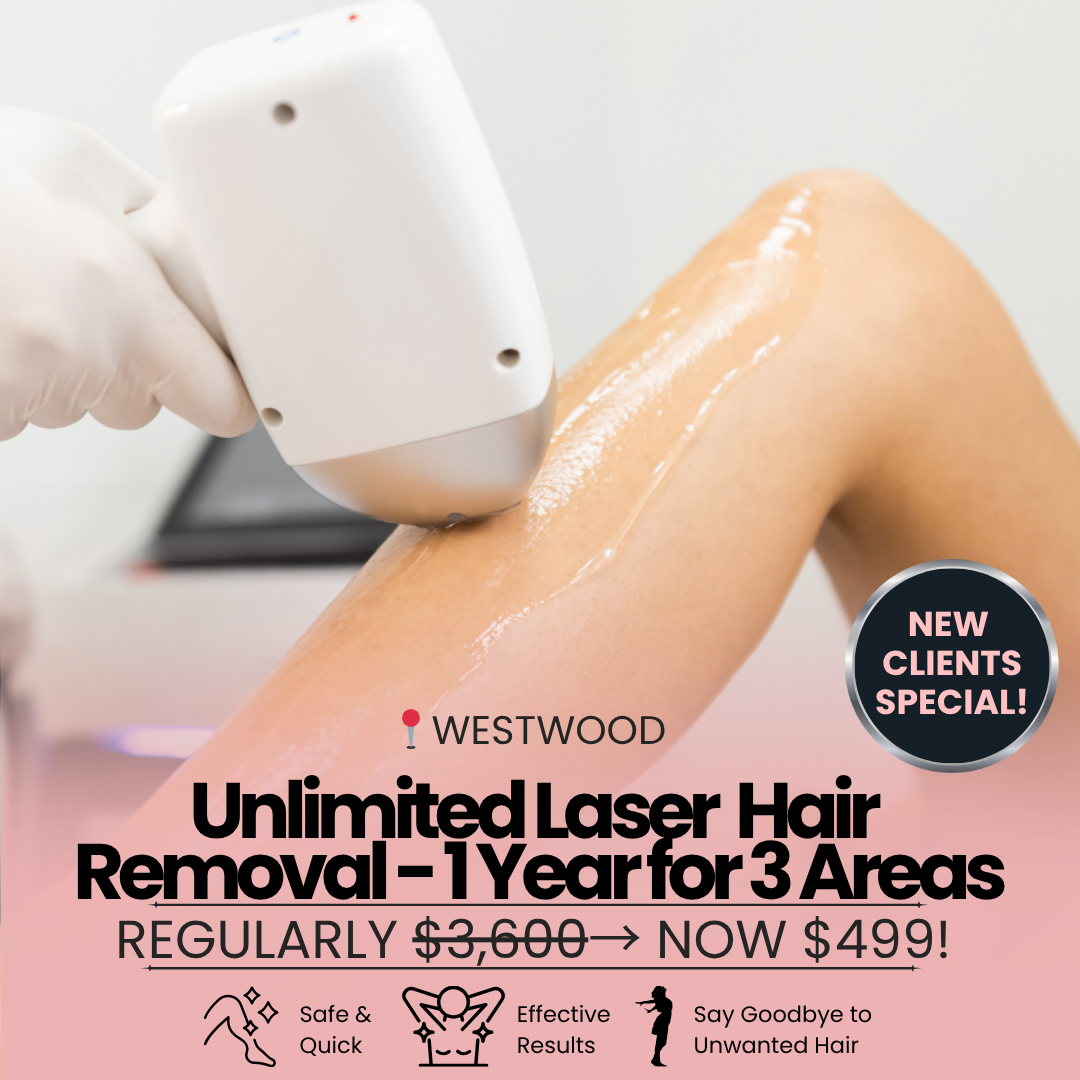Skin Defyne Medspa Facebook ad: 1 Year Unlimited Laser Hair Removal NOW $499!