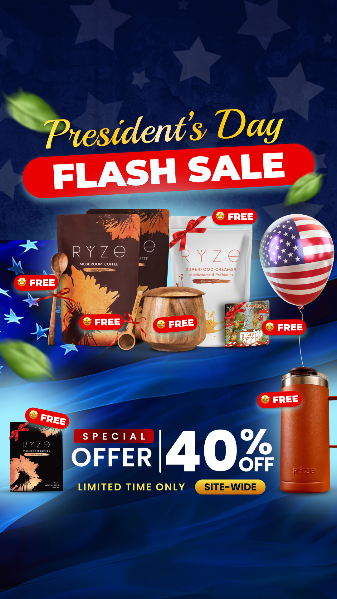 RYZE Superfoods Facebook ad