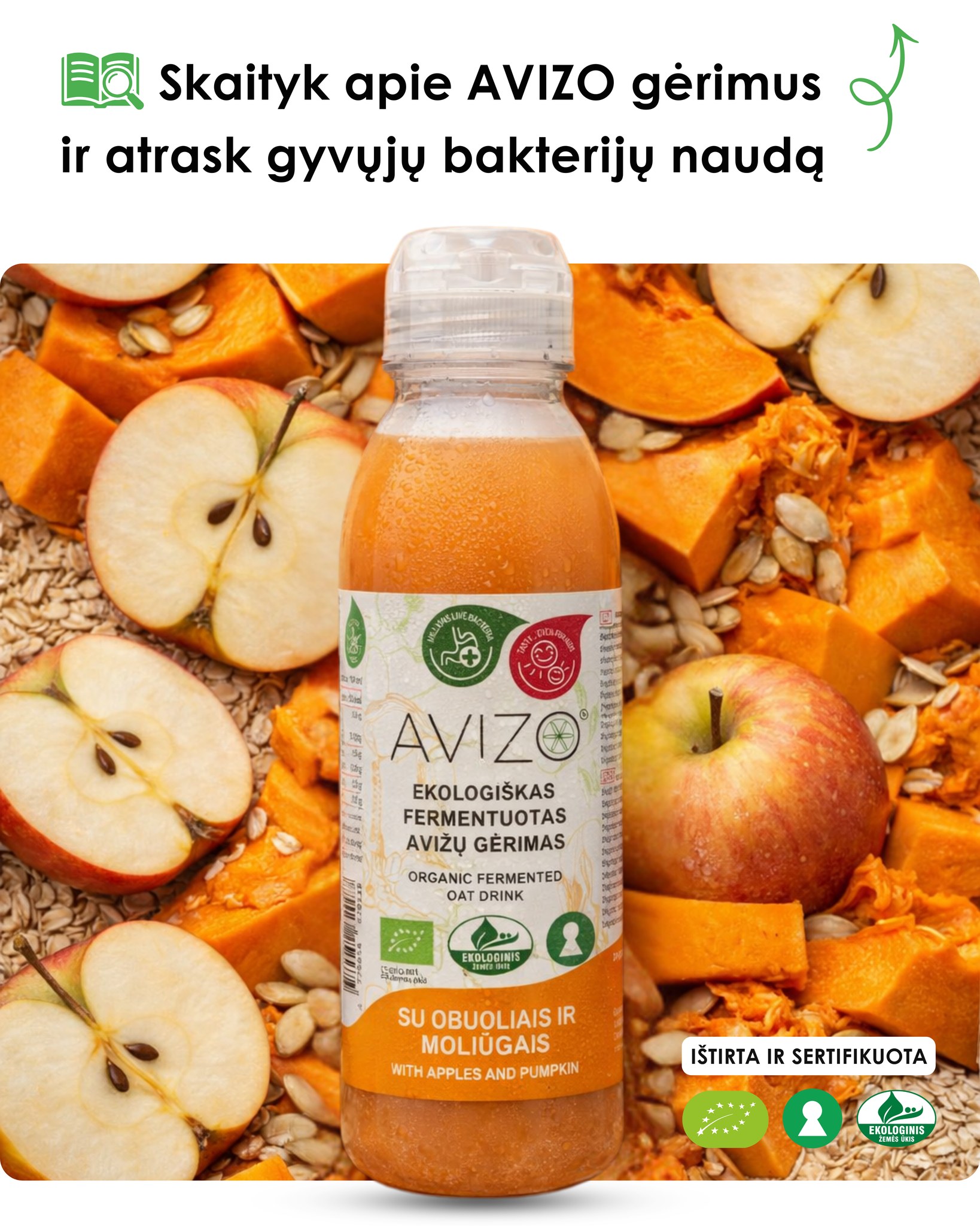 AVIZO Probiotics Facebook ad: Fermentuoti Gėrimai, Natūralus Pasirinkimas Sveikatai