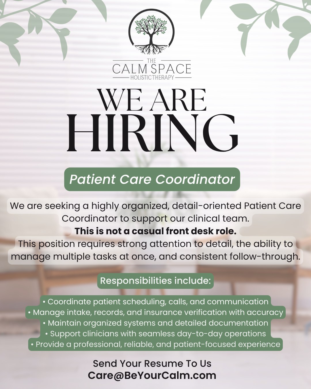 The Calm Space LLC Facebook ad: Apply Here https://www.ziprecruiter.com/jobs/the-calm-space…