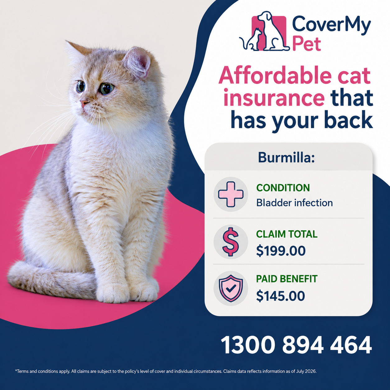 CoverMy Pet Australia Facebook ad: Choose CoverMy Pet to support you when you need it
