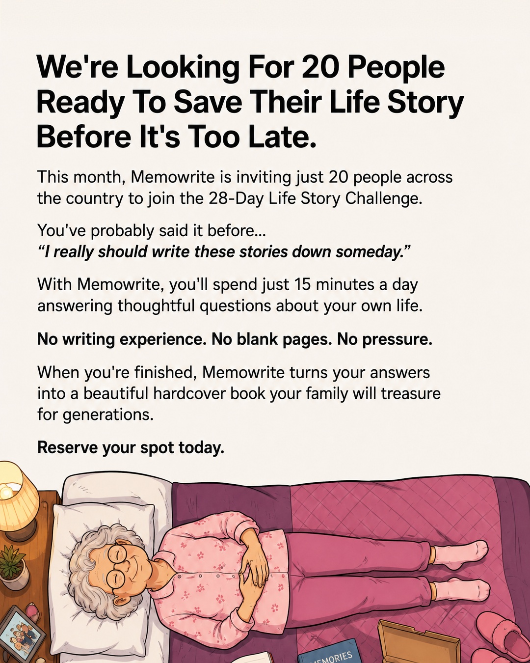 Memowrite Facebook ad