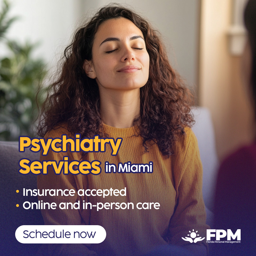 Florida Personal Management Facebook ad: Psychiatry Consultation in Miami, Accredited by CARF