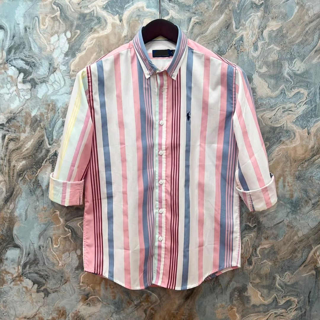 White Tailor Facebook ad: Pastel Carnival Stripe full sleeve premium cotton shirt…