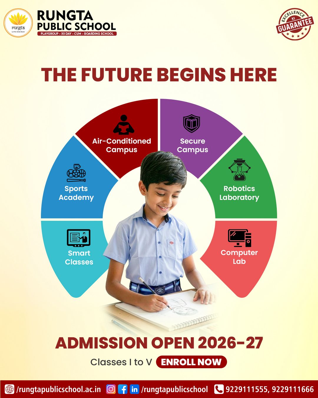 Rungta Public School, Bhilai Facebook ad: Admissions Open 2026-27