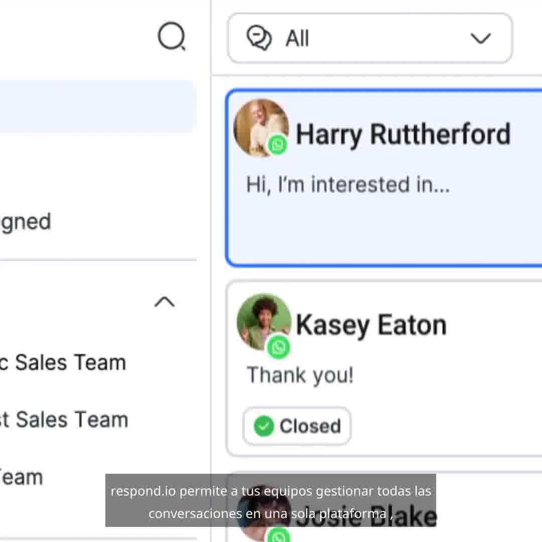 respond.io Facebook ad: Guarda cada chat, incluso si un agente se va.