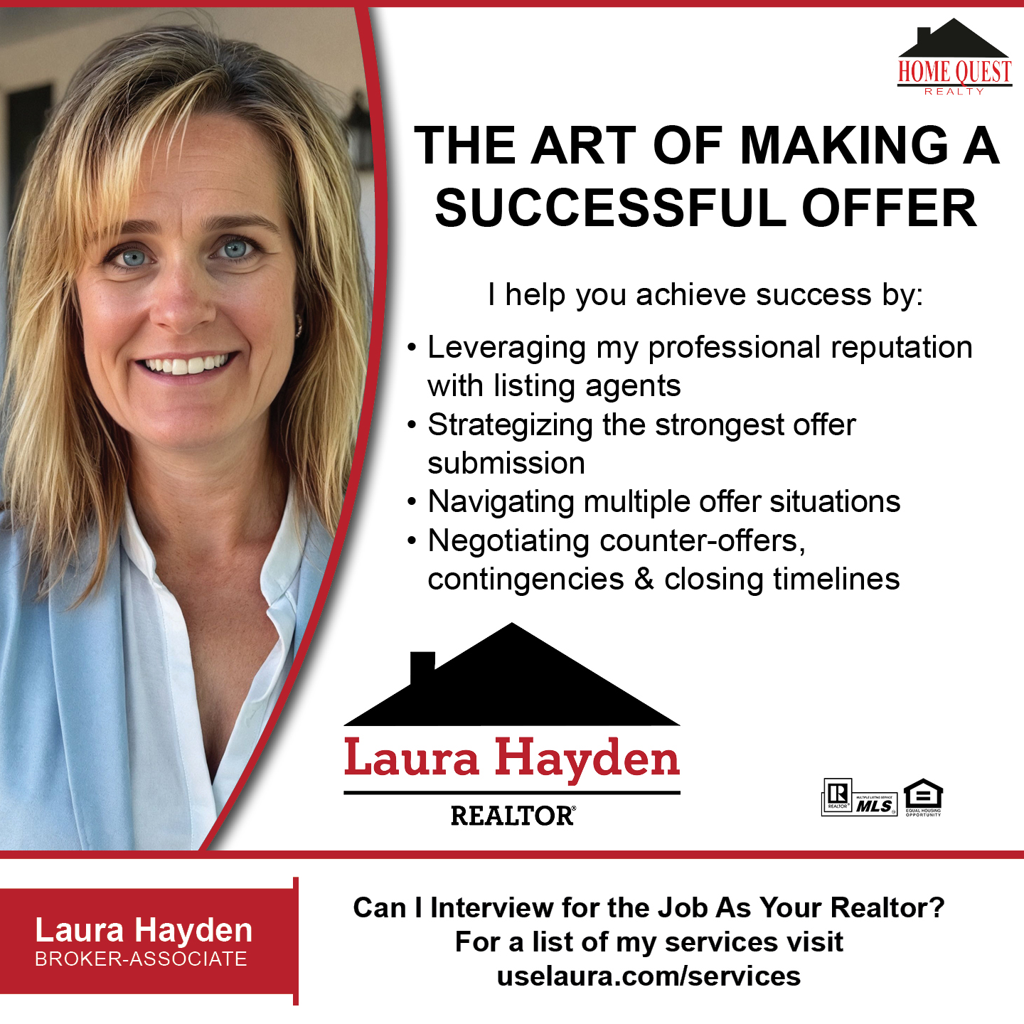 Laura Hayden real estate Facebook ad: Message or Call (616) 293-0507