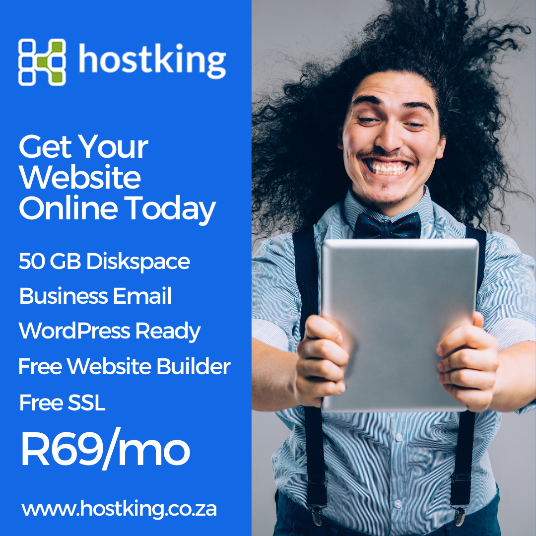 Hostking Facebook ad: Website Hosting from R69/Month