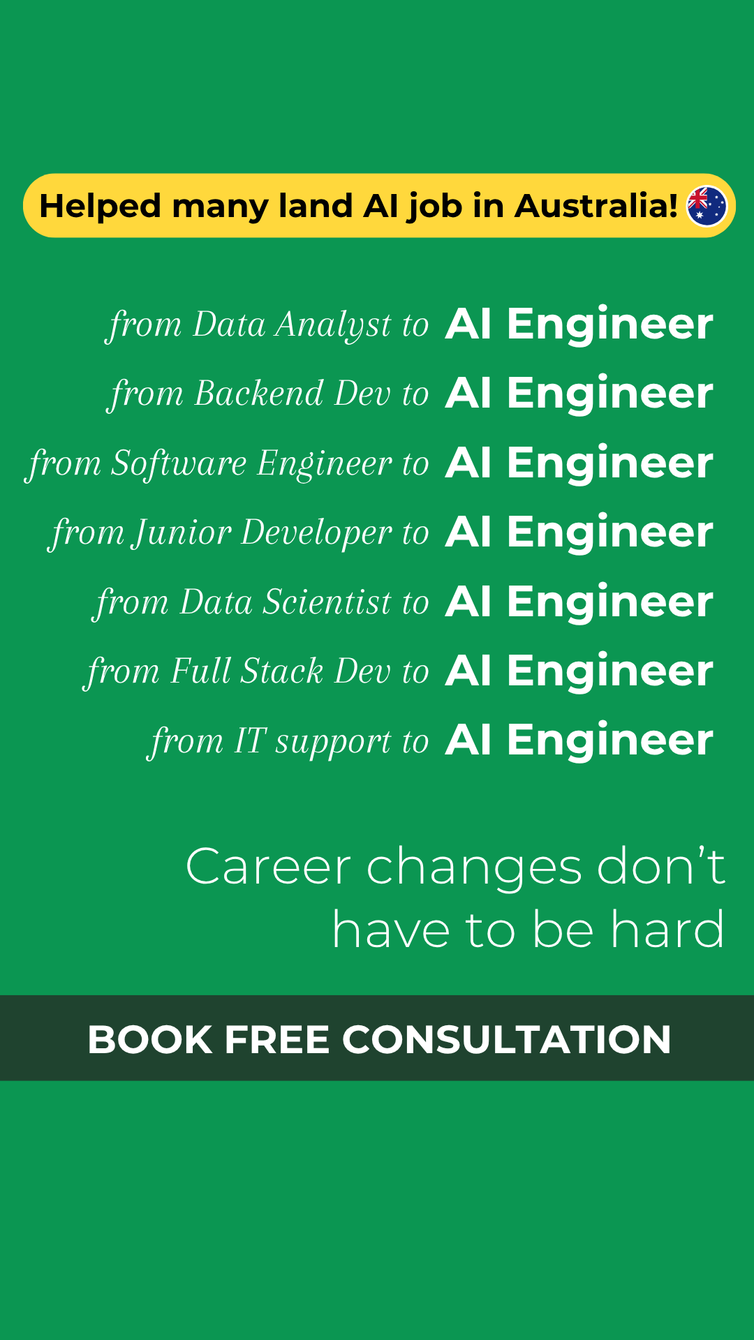 The Data Analytics Institute Facebook ad: Book FREE Consultation