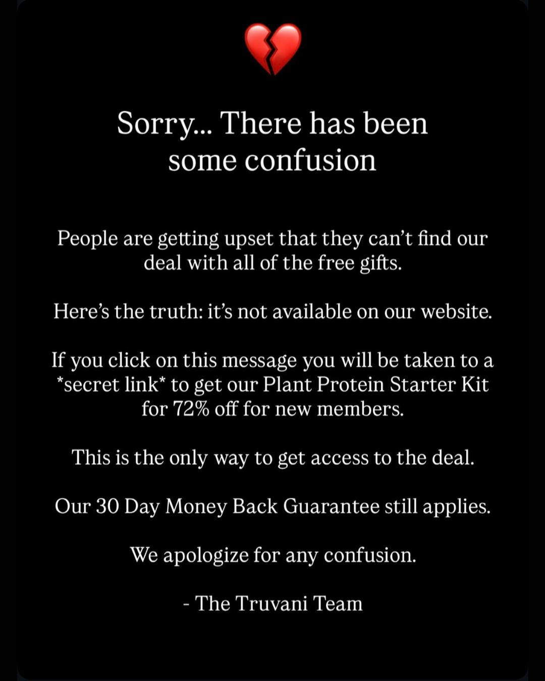 Truvani Facebook ad