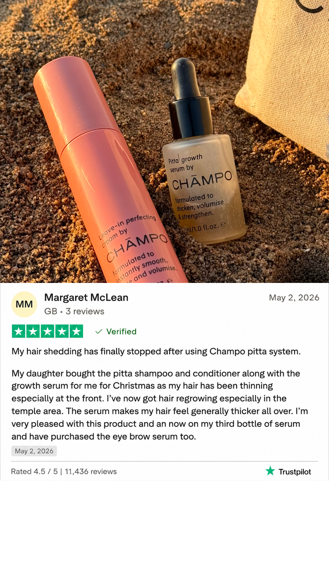 Chāmpo Haircare Facebook ad