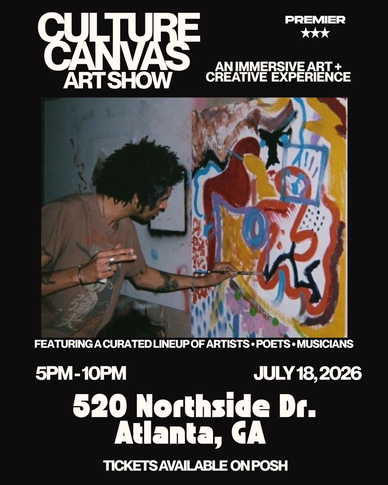 Culture X Canvas Art Show Facebook ad: Premier ATL presents Culture x Canvas Art Show | Premier…