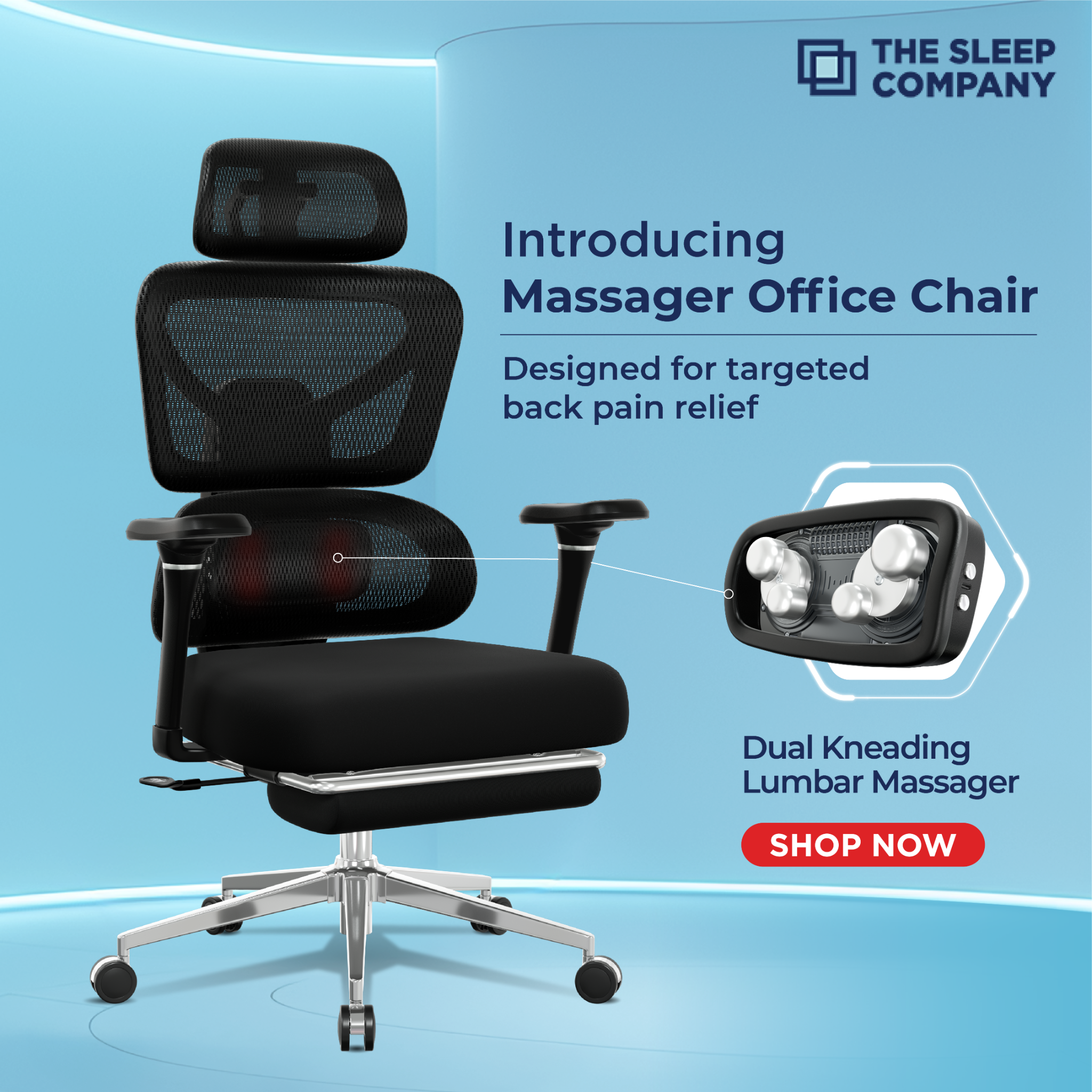 The Sleep Company Facebook ad: There are ergonomic chairs…