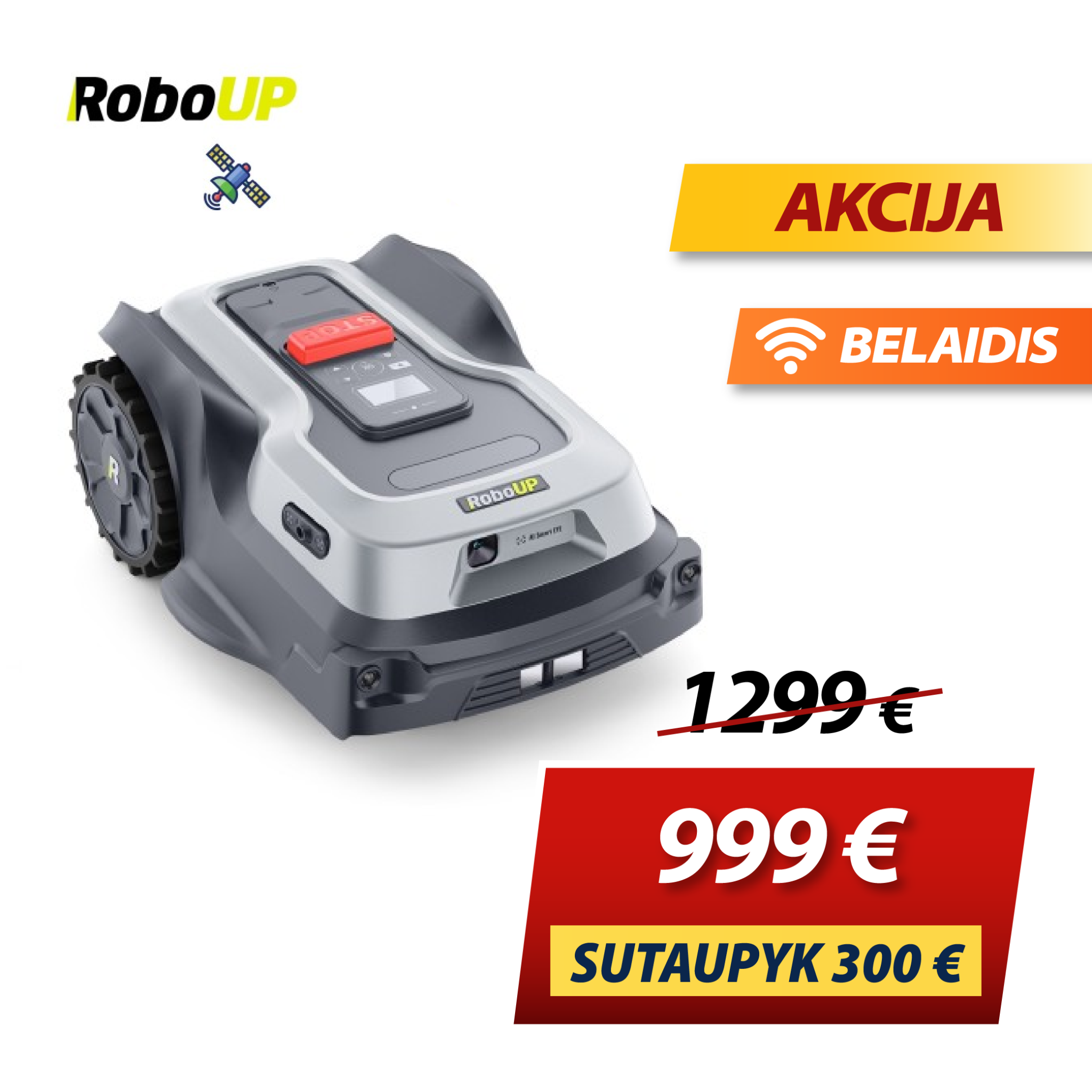 Technika sodui Facebook ad: Išmanūs robotai vejapjovės