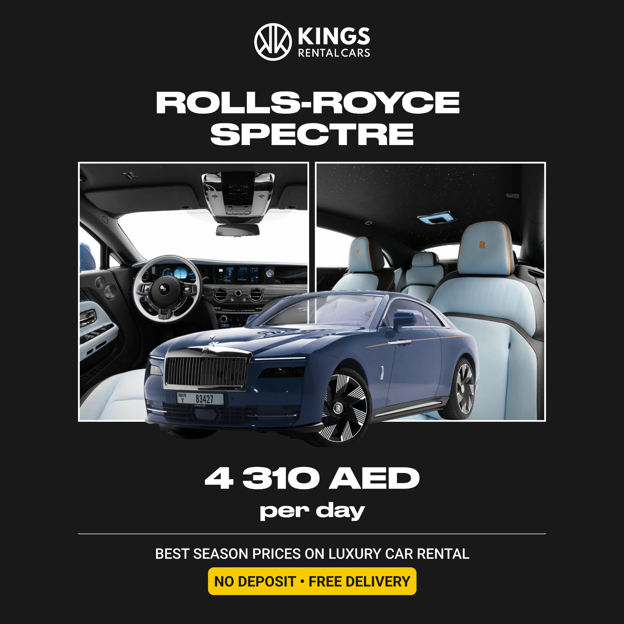 Kings Rental Cars in Dubai Facebook ad