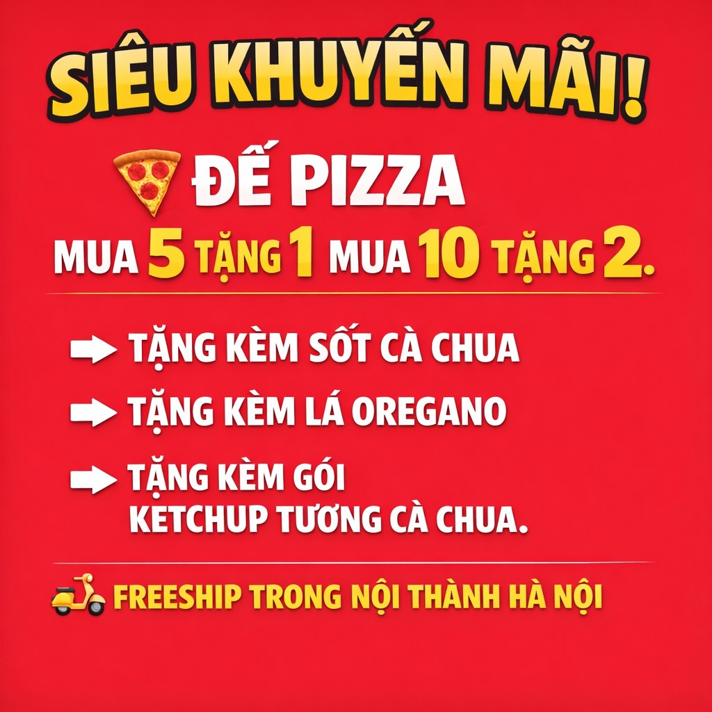 Shop đế bánh pizza Facebook ad: SIÊU KHUYẾN MÃI!