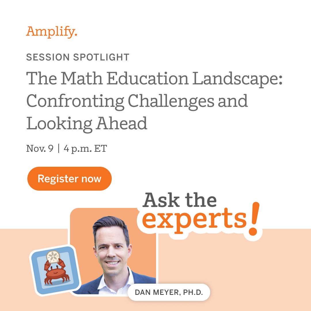 Amplify Education Facebook ad: Free K-12 math webinars
